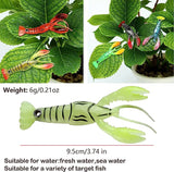 Soft Fishing Lure Crawfish Bait,Soft Bionic Fishing Lure Freshwater Craw Baits,Mock Lure Can Bounce,JoyFishing Realistic Shrimp Finshing Lure Fishing Accessory 3.7’’/0.2 oz (Pack of 4/8)