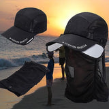JoyFishing Sun Hat Retractable Wide Brim Fishing HatsUV Protection Caps with Face Cover Neck Flap for Outdoor Hat-Unisex