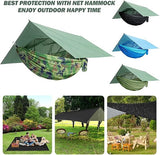 JoyFishing Camping Hammock with Net,Tree Straps and Removable Rain Fly Tarp,Lightweight Double Hammock,Portable Hammock Rainfly Set for Outdoor Hiking Backpacking,Travel (Camo)
