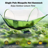 JoyFishing Lightweight Camping Hammock,Portable Hammock with Net,Pop-up Hanging Hammocks,Camping Accessories Single or Double Hammock for Outdoor Adventures,Tree Hammock (Green-A)