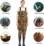 JoyFishing Chest Waders,Boot foot Chest Wader,Hunting Fishing Waders for Men Women with Boots, Fishing Waders for Men with Boot Hanger,3-Ply Nylon/PVC Waterproof Fishing & Hunting Waders
