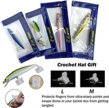 JoyFishing 4PCS Fishing Lure Wraps,PVC Lure Covers with Hook Bonnets, Fishing Hook Covers for Bait Storage,Clear Durable Lure Covers for Rod,Lure Wraps for Easily See Lures