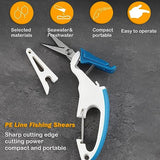 Fishing Pliers Saltwater,JoyFishing Fishing Scissors for Braided Line,Fishing Line Cutter Saltwater and Freshwater,Fishing Scissors With hanging buckle for Mono Braided Line,Fishing Gear (Blue&White)