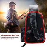 Pro Fishing Backpack,Fishing Tackle Bag with Rod Gear Holder,Fishing Tackle Storage Bag for Fishing Hiking Camping Hunting,Fishing Gifts for Men,Lightweight (CamoB)