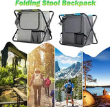 JoyFishing Folding Camping Chair Stool,Backpack Chair with Cooler Insulated Picnic Bag,Portable Lightweight Stool for Outdoor Camping Hunting Fishing Gifts for Men (Green)