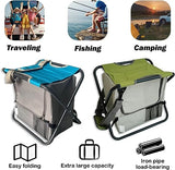 JoyFishing Folding Camping Chair Stool,Backpack Chair with Cooler Insulated Picnic Bag,Portable Lightweight Stool for Outdoor Camping Hunting Fishing Gifts for Men (Green)