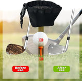 JoyFishing Golf Club Cleaner, Golf Ball Cleaning Bag,Portable Detachable Golf Club Brush Groove Cleaner,Waterproof Clean Face Technology Liner,Machine Washable Dry Neoprene Exterior
