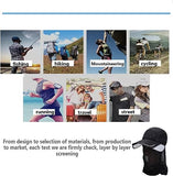 JoyFishing Sun Hat Retractable Wide Brim Fishing HatsUV Protection Caps with Face Cover Neck Flap for Outdoor Hat-Unisex