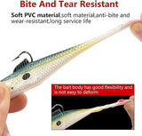 JoyFishing Paddle Tail Swimbait with jig Hook,Fishing Lures for Bass Trout Swimbaits,Soft Fishing Lures jig Heads,Slow Sinking Bait for Freshwater Saltwater