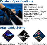 JoyFishing Rechargeable LED Flashlight Gloves,Outdoor Fishing Gloves Dad Men Gifts, Protection Fishing Fingerless Gloves,Finger Stall Protector Fishing Gloves for Camping Fishing Repairing