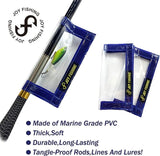 JoyFishing 4PCS Fishing Lure Wraps,PVC Lure Covers with Hook Bonnets, Fishing Hook Covers for Bait Storage,Clear Durable Lure Covers for Rod,Lure Wraps for Easily See Lures