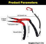 JoyFishing Fishing Pliers Saltwater,Pistol Grip Split Ring Fishing Pliers with Non-Slip Handle, 9-Inch Needle Nose Fishing Pliers,Vanadium Cutters,Coiled Lanyard and Synthetic Sheath