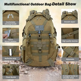 JoyFishing Military Tactical Backpack,25L Army 3 Days Assault Pack Bag,Outdoor Tactical Bag Backpack for Men,Molle Rucksack Waterproof (Black)