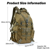 JoyFishing Military Tactical Backpack,25L Army 3 Days Assault Pack Bag,Outdoor Tactical Bag Backpack for Men,Molle Rucksack Waterproof (Black)