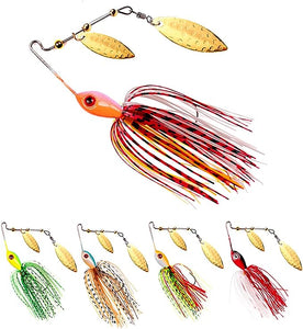 5pcs Spinnerbait Fishing Lures Kit Set,Hard Metal Spinner Bait Kit Jigs Lure for Bass Pike Trout Salmon,JoyFishing Hard Spinner Lures,Bass Fishing Lure Spinner Baits Kit