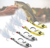 Spinner Spoon Blade Swimbait,Fishing Jigs Spoon Fishing Lures,JoyFishing Fishing Jigs Metal Fishing Spoons Lures,Sinking Jig Fish Baits,Treble Hooks with Feather Metal Sequins Bait