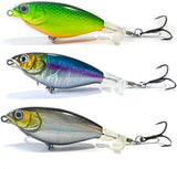 Topwater Fishing Lures,3PCS Fishing Lures for Bass,Plopper Fishing Lure with Floating Rotating Tail,JoyFishing Topwater Surface Crankbait Hard Lures Kit for Freshwater Saltwater
