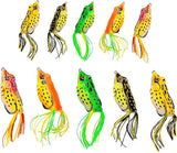 Topwater Frog Lure,Bass Trout Fishing Lures Kit,Realistic Frog Lures with Weedless Hooks,JoyFishing Soft Swimbait Floating Bait for Saltwater Freshwater Trout Bass