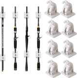 JoyFishing Fishing Rod Racks,Rod Holders Wall Mounted,Fishing Rod Holder Rack Comes with 4 Screws,Portable Fishing Rod Management Storage for Accommodates six Fishing rods