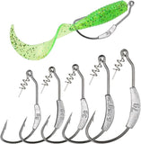 Weighted Swimbait Hooks,Jig Heads Fishing Hooks with Twistlock,Soft Plastic Worm Fishing Hook 2g/2.5g/3g/5.25g/7g,JoyFishing Fishing Hooks Extra Wide Gap Hook with Lead