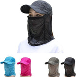 JoyFishing Fishing Hat for Women& Men, Sun Protection Baseball Cap Foldable Sun Hat with Face Cover & Neck Flap for Outdoor