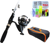 JoyFishing Kids Fishing Rods - Durable Retractable Fishing Rods, Reel and Fishing Rod Combo with Rubber Tangle-Free Safety Grip, Reel and Fishing Rod Combo - Fishing Rod Kit for Boys, Girls