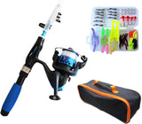 JoyFishing Kids Fishing Rods - Durable Retractable Fishing Rods, Reel and Fishing Rod Combo with Rubber Tangle-Free Safety Grip, Reel and Fishing Rod Combo - Fishing Rod Kit for Boys, Girls