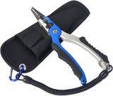 JoyFishing 7.3'' Fishing Pliers with Sheath & Lanyard,Aluminum Fishing Pliers Saltwater, Corrosion Resistance Fly Fishing Pliers with Split Ring,Saltwater Resistant Fishing Gear for Men