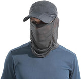 JoyFishing Fishing Hat for Women& Men, Sun Protection Baseball Cap Foldable Sun Hat with Face Cover & Neck Flap for Outdoor
