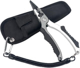 JoyFishing 7.3'' Fishing Pliers with Sheath & Lanyard,Aluminum Fishing Pliers Saltwater, Corrosion Resistance Fly Fishing Pliers with Split Ring,Saltwater Resistant Fishing Gear for Men