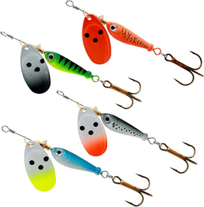 4pcs Fishing Lure Spinnerbait,Water Spinner-Bait Bass Fishing Lure,3D Bass Spinner Baits,Trout Salmon Hard Metal Spinnerbaits,Hard Metal Spinnerbaits Kit