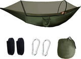 JoyFishing Lightweight Camping Hammock,Portable Hammock with Net,Pop-up Hanging Hammocks,Camping Accessories Single or Double Hammock for Outdoor Adventures,Tree Hammock (Green-A)