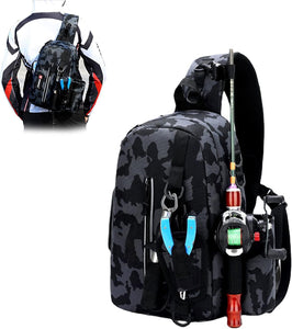 Pro Fishing Backpack,Fishing Tackle Bag with Rod Gear Holder,Fishing Tackle Storage Bag for Fishing Hiking Camping Hunting,Fishing Gifts for Men,Lightweight (CamoB)
