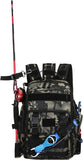 JoyFishing Fishing Tackle Backpack,Single/double shoulder Fishing Backpack with Rod Holder,Waterproof Large Tackle Gear Bag Storage, Fishing Tackle Bag for Fishing,Camping,Hiking (CamoA)