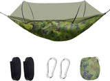 JoyFishing Lightweight Camping Hammock,Portable Hammock with Net,Pop-up Hanging Hammocks,Camping Accessories Single or Double Hammock for Outdoor Adventures,Tree Hammock (Green-A)