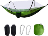 JoyFishing Lightweight Camping Hammock,Portable Hammock with Net,Pop-up Hanging Hammocks,Camping Accessories Single or Double Hammock for Outdoor Adventures,Tree Hammock (Green-A)