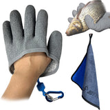 JoyFishing Fishing Glove for Men with Magnet Release,Fisherman Professional Catch Fish Gloves Cut/Puncture, Fish Handling Gloves with Fishing Towel for Outdoor Fishing