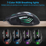 Ergonomic Wired Gaming Mouse 7 Button LED 5500 DPI