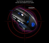 Ergonomic Wired Gaming Mouse 7 Button LED 5500 DPI
