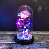 24K Gold Foil Flower With Fairy String Lights In Dome LED Enchanted Galaxy Rose Eternal For Valentine's Day Christmas Gift