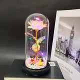 24K Gold Foil Flower With Fairy String Lights In Dome LED Enchanted Galaxy Rose Eternal For Valentine's Day Christmas Gift