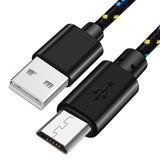 0.5/1m/2m/3m Braided Micro USB Cable Data Sync USB