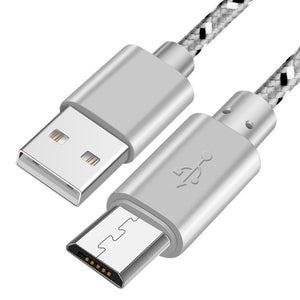 0.5/1m/2m/3m Braided Micro USB Cable Data Sync USB