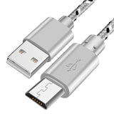 0.5/1m/2m/3m Braided Micro USB Cable Data Sync USB