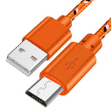 0.5/1m/2m/3m Braided Micro USB Cable Data Sync USB