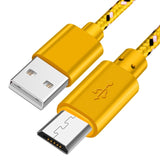 0.5/1m/2m/3m Braided Micro USB Cable Data Sync USB