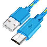 0.5/1m/2m/3m Braided Micro USB Cable Data Sync USB