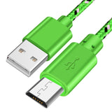 0.5/1m/2m/3m Braided Micro USB Cable Data Sync USB