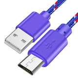 0.5/1m/2m/3m Braided Micro USB Cable Data Sync USB