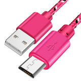0.5/1m/2m/3m Braided Micro USB Cable Data Sync USB